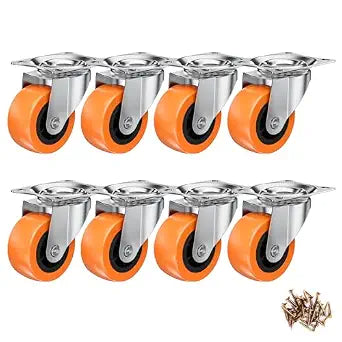 1.5" Swivel Plate Casters Light Duty Set of 8