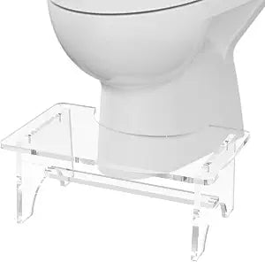 Acrylic Toilet Stool for Adults,7 Inch Acrylic Squatting Potty Stool Poop Clear Toilet Foot Pooping Step Stool for Bathroom Shower Feet Rest Sturdy Non-Slip Portable Easy Install for Women Men
