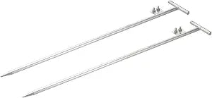 MECCANIXITY 2 Pcs Ground Rod Hot Galvanized Grounding Pin 2.9ft T-Shape