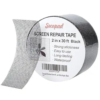 Secopad 2" x 360" (30FT) Screen Repair Tape, Screen Repair Kit, Black