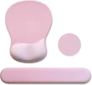 Gel Mouse Pad with Wrist Rest, Ergonomic Office Keyboard Wrist Rest, Pink