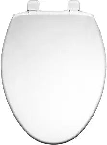 Bemis 7300SL Slow Close Toilet Seat, Hinges Never Loosen, Durable Plastic, Made in USA, Elongated, White