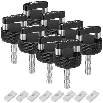 8PCS Hard Top Quick Removal Fastener Thumb Screws with Nut Plates