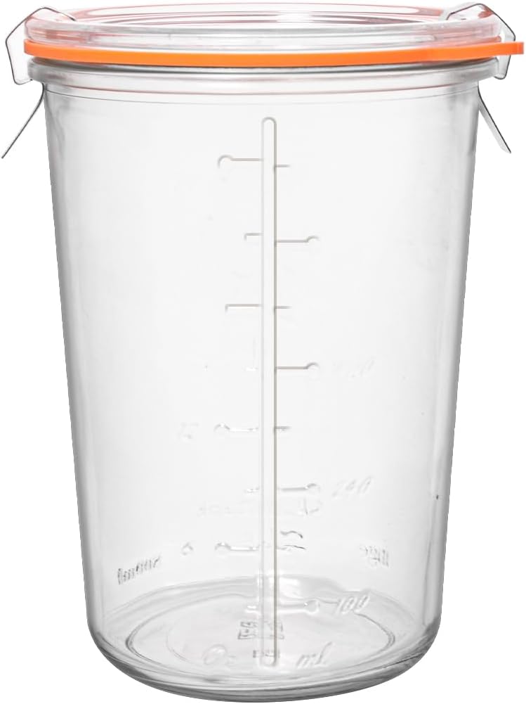 Glass Sourdough Starter Jar,27oz Wide Mouth Jars for Sourdough Starter,Airtight Food Storage Containers with Glass Lid for Bread Baking Supplies