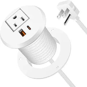 2 inch Desk Power Grommet USB C 30W,Ultra-Flat Plug Power Strip