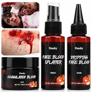 3PCS Halloween Fake Blood,Realistic Fake Blood Makeup for Cosplay