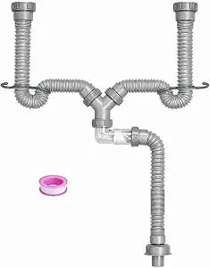 Flexible Dual-pipe drainage P-Trap Pipe-2