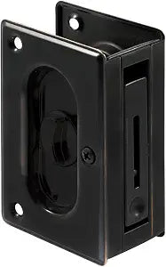 Prime-Line N 7368 Pocket Door Privacy Lock with Pull - Replace Old or Damaged Pocket Door Locks Quickly and Easily  Classic Bronze, 3-3/4 (Single Pack)