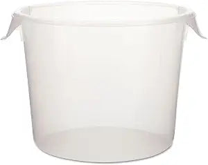 Rubbermaid Commercial Products Plastic Round Food Storage Container with Bail Handle, 6 Quart, Clear, High Temperature Range Food Organization/Storage for Wet/Dry Food in Kitchen/Restaurants/Cafeteria