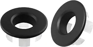 Sink Overflow Cover 2PCS Bathroom Vanity Sink Basin Trim Circle Overflow Rings Insert in Round Trim Cap Black