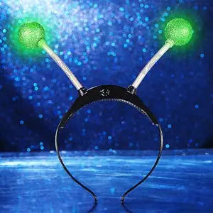Sixexey Light Up Alien Headband LED Martian Hair Band for Women