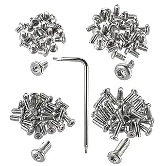 100pcs Pocket blade knife handle screws,Knife Pocket Clip Screw,Tactical Survival Knife Screw,EDC folding knives hilt fasteners,shaft pivot pin rivets,M2.5 Machine Screws,Stainless Steel,4 Type