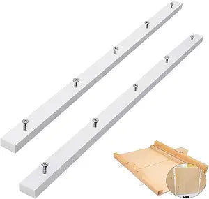 2 Pack Crosscut Sled for Table Saw, Miter Slot Runners, 3/4" x 3/8" x 17" Premium UHMW Miter Bar with Predrilled Holes & Screws Ideal for U Tracks, Router Table, Bandsaw, Coping Sled,MGJ-105W
