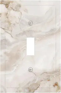 Abstract Marble Luxurious Print Decorative Light Switch Cover 1 Gang Single Toggle Device Electrical Faceplate Switchplates Decorator Outlet Wall Plate for Bathroom Kitchen Decor