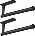 VAEHOLD Adhesive Paper Towel Holder Under Cabinet Wall Mount for Kitchen Paper Towel, Black Paper Towel Roll Holder Stick to Wall, Stainless Steelï¼ˆBlack, 2 Packï¼‰