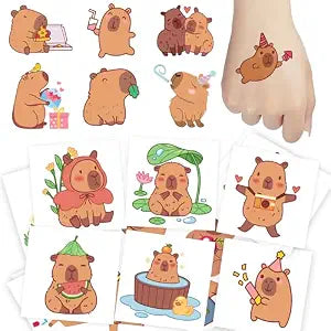Capybara Temporary Tattoos for Kids Capybara Party Favors Gifts