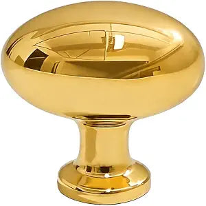 khtumeware 100% Solid Unlacquered Brass Cabinet Oval Knobs 1-1/8 inch Diameter Vintage Retro Classic Knobs for Kitchen Cabinets,Bathroom Dressers and Cupboards(5,Egg knob)