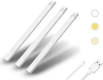 Under Cabinet Lighting Rechargeable, 12-In Motion Sensor Light Indoor 3Pack