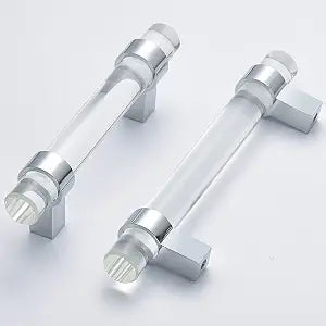5 Pack Glass Drawer Pulls Crystal, Cabinet Handles, Kitchen Cabinet Pulls