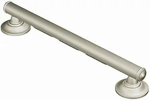 Moen Home Care Bathroom Safety 16 Inch Designer Stainless Steel Handicap Grab Bar for Bathtub and Shower, Elderly Assistance Product with Comfort Grip, Brushed Nickel, R8716D1GBN