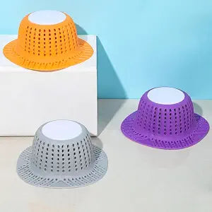Hair Drainer Catcher for Shower, Silicone Bathtub Drain Covers,Bath Hair Catcher Stopper, Tub Protector, Sink Drain Strainer for Bathroom,Drain Screen,Hair Trap Collector,3 Pack Gray, Orange, Purple