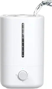 Top Fill Humidifiers for Bedroom, 4.5L Tank for Large Room, Oil Diffuser, 20dB Quiet Cool Mist Air Humidifier for Home Baby Nursery & Plants, Auto Shut-off and BPA-Free for Safety, 100H