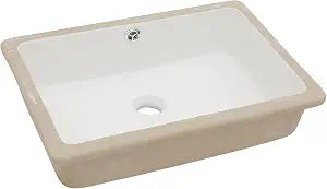 Lordear Undermount Bathroom Sink 18x12.5 Inch Bathroom Vanity Sink Undermount Rectangle White Porcelain Ceramic Bathroom Under Counter Lavatory Vanity Sinks Basin with Overflow