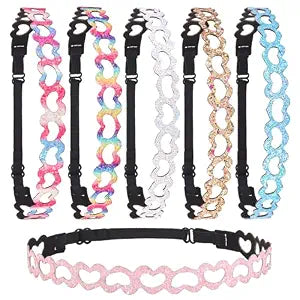 Headbands for Girls 6Pcs Sparkly Baby Headband Glitter Hairbands Colorful Mermaid Head Bands for Girls Teens Party Favors