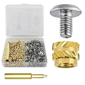 200Pcs Threaded Inserts Bolt Set 100pcs M3x4x5 Heat Set Insert Brass Nut with 100pcs Bolt for 3D Printed Plastic Parts