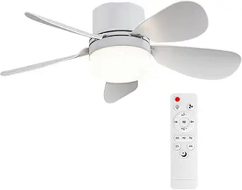 Socket Fan Light with Remote Control, Portable Small Ceiling Fan with Lights for Bedroom, Kitchen, Living Room, with Dimming Function, 1000 Lumens, Screws into E26/E27, 16.54 Inches Diameter