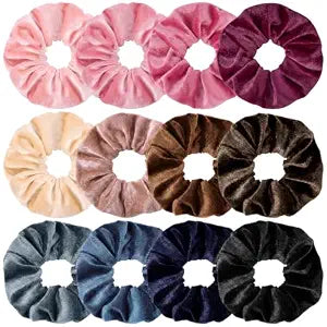 12 PCS Velvet Scrunchies for Women Girls, Soft Elastic Hair Scrunchies