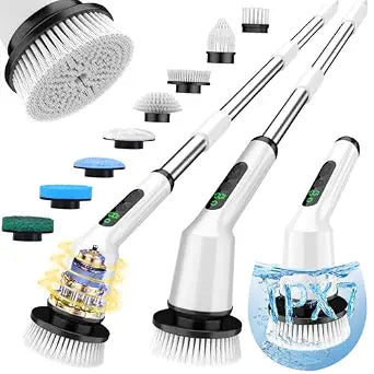 Electric Spin Scrubber for Bathroom, Shower Scrubber with Long Handle