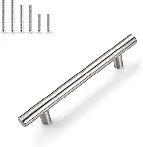 Gobrico 30 Pack 4" (102mm) Hole Center Cabinet Pulls, Satin Nickel Kitchen Cabinet Handles, Stainless Steel Drawer Pulls, Euro Bar Cabinet Hardware, Kitchen Cupboard Pull, 6-3/8'' Total Length