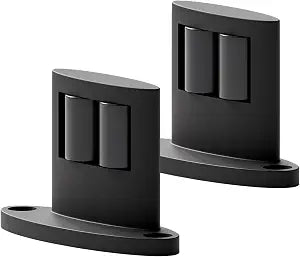 2Pack Sliding Barn Door Bottom Floor Guide,Double-Sided Roller Design,Smoothly and Quietly, Aluminum Alloy,Floor Mounted, Black