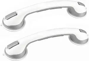 Shower Handles for Elderly Suction, Shower Grab Bar, Suction Grab Bars for Shower 2 Pack 16 Inch, Bathroom Grab Bars for Seniors, Shower Grab Bars Suction Heavy Duty, Waterproof No Drilling