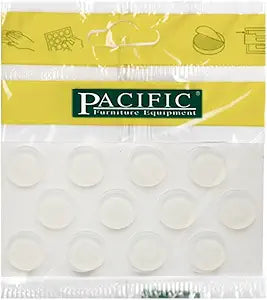 Glass Table Top Bumpers, Clear Silicone Self-Adhesive Anti-Slip Pads, 16 mm (5/8") Diameter, 12 Pack, Furniture Glass Table Protectors