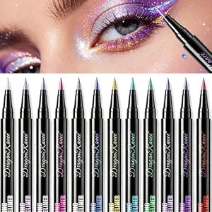 Baorder 12 Colorful Shimmer Liquid Eyeliner Pen Set,Eye Shadow Pencil