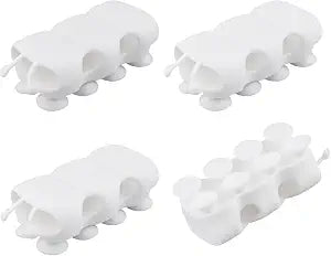 4 Pieces TPR Shower Head Holder with Suction Cup  Adjustable Universal Shower Wand Bracket for Bathroom, No Drilling Installation, Relocatable and Reusable(White)