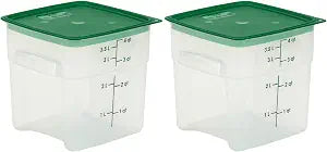 Cambro Food Storage Containers with Lids (Microwave Safe and BPA-Free) - 4 QT (Quart) Square Food Storage Container with Lid (2 Pack)