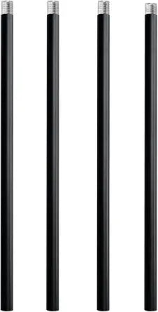 HALIGATE Matte Black M12 Threaded Light Fixture Extension Rod,12 Inches