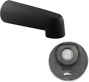 SENTO Black Metal Bathroom Tub Spout Without Diverter, Heavy Duty, 7 Inches 1/2'' IPS Inside Thread, Matte Black