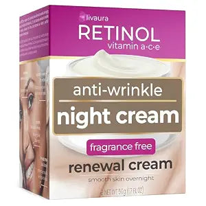 LIVAURA Retinol Night Cream for Women - Anti-Aging Wrinkle & Face Cream