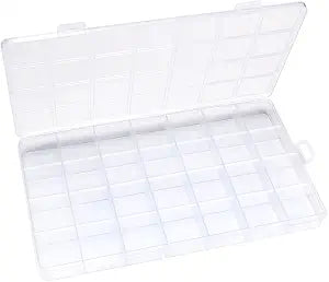 Eppingwin 28 Grids Bead Organizer, Craft Organizers and Storage, Acrylic Organizers, Plastic Bead Organizer Box for Crafts Organizing Storing