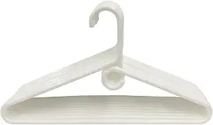 Clothes Hangers 10 Pack Plastic - Heavy Duty Space Saving Coat, Pant Hangers for Closet Organization - Durable Non-Slip, White Wardrobe Essentials Bulk Storage