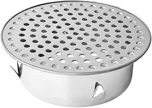 Shower Drain Cover Hair Catcher, Stainless Steel Bathroom Strainer 3.9"-5" Inner Diameter Vent Cap for Furnace Drains PVC Pipe