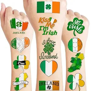 105 PCS Ireland Irish Temporary Tattoos Themed Birthday