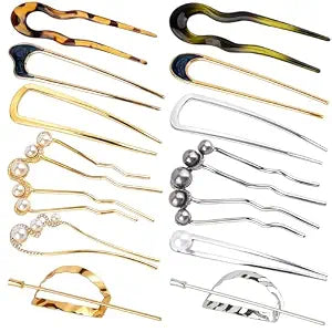 12 PCS French Hair Pins for Women, U-Shaped French Twist Hair Pins for Buns