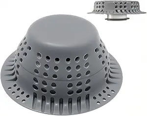 Seatery Bathtub Drain Hair Catcher with Drain Plug, Silicone Tub Drain Cover Strainer, Bathtub Drain Stopper, Drain Protector for Shower/Bathroom Sink, Heave-Duty & Stay in Place