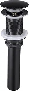 KES Bathroom Sink Drain Without Overflow Vessel Sink Lavatory Vanity Pop Up Drain Stopper Matte Black for 1.6"-1.9" Sink Hole, All Metal Rustproof Brass and 304 Stainless Steel, S2008D-BK