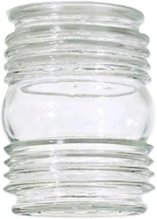 Clear Cylindrical Porch Glass Lampshade - 3-1/4-Inch Fitter Opening - 4.5 Inches Height - 3-3/4 Inches Width